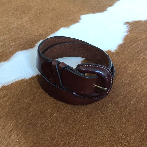 vintage leather belt mahogany leather eddie bauer - Picture 2 of 4